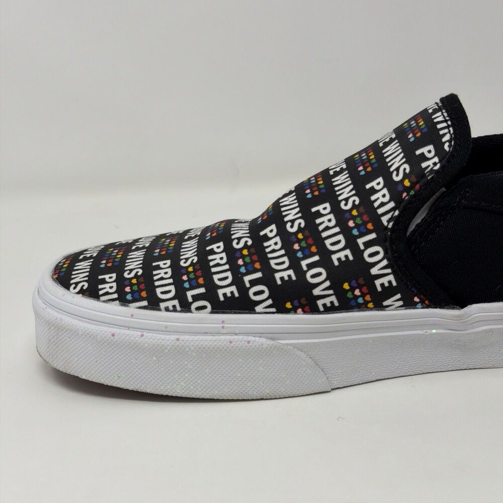 Vans Asher Pride Love Wins Women's Slip-On Shoes Black Multicolor Size 9.5 - Picture 5 of 16